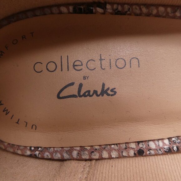 Clarks Illeana Tulip Natural Snake Pointed Toe Pumps Heels Womens 8.5 - Picture 12 of 14